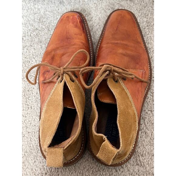 Taft Leather Lace-Up Block Heel Ankle Chukka Work Boots Brown Men's Size EU 42 - Picture 5 of 10